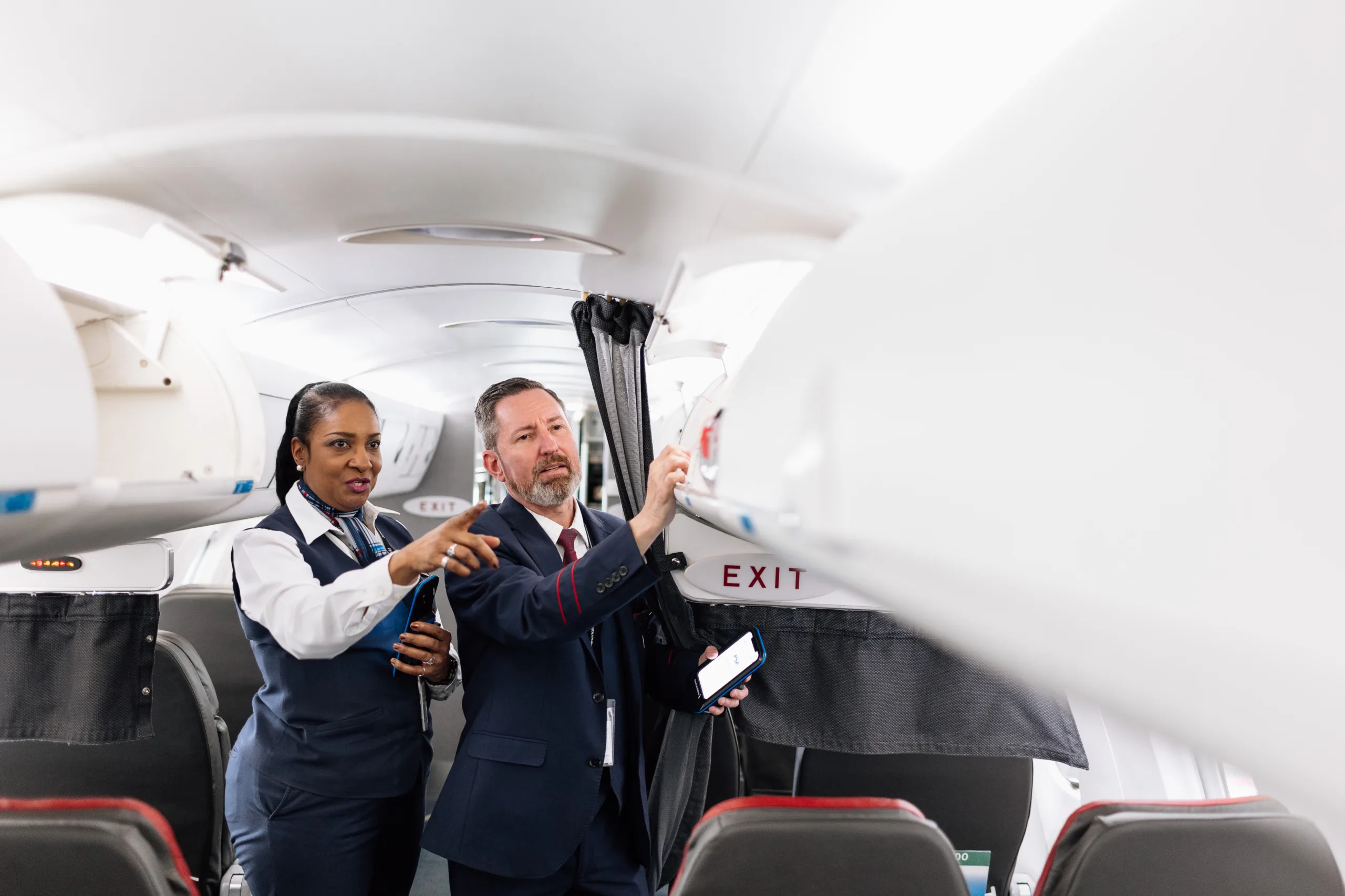 PSA Flight Attendants on a plane